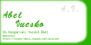 abel vucsko business card