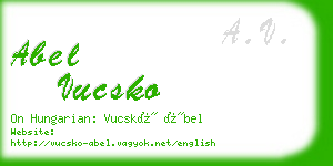 abel vucsko business card